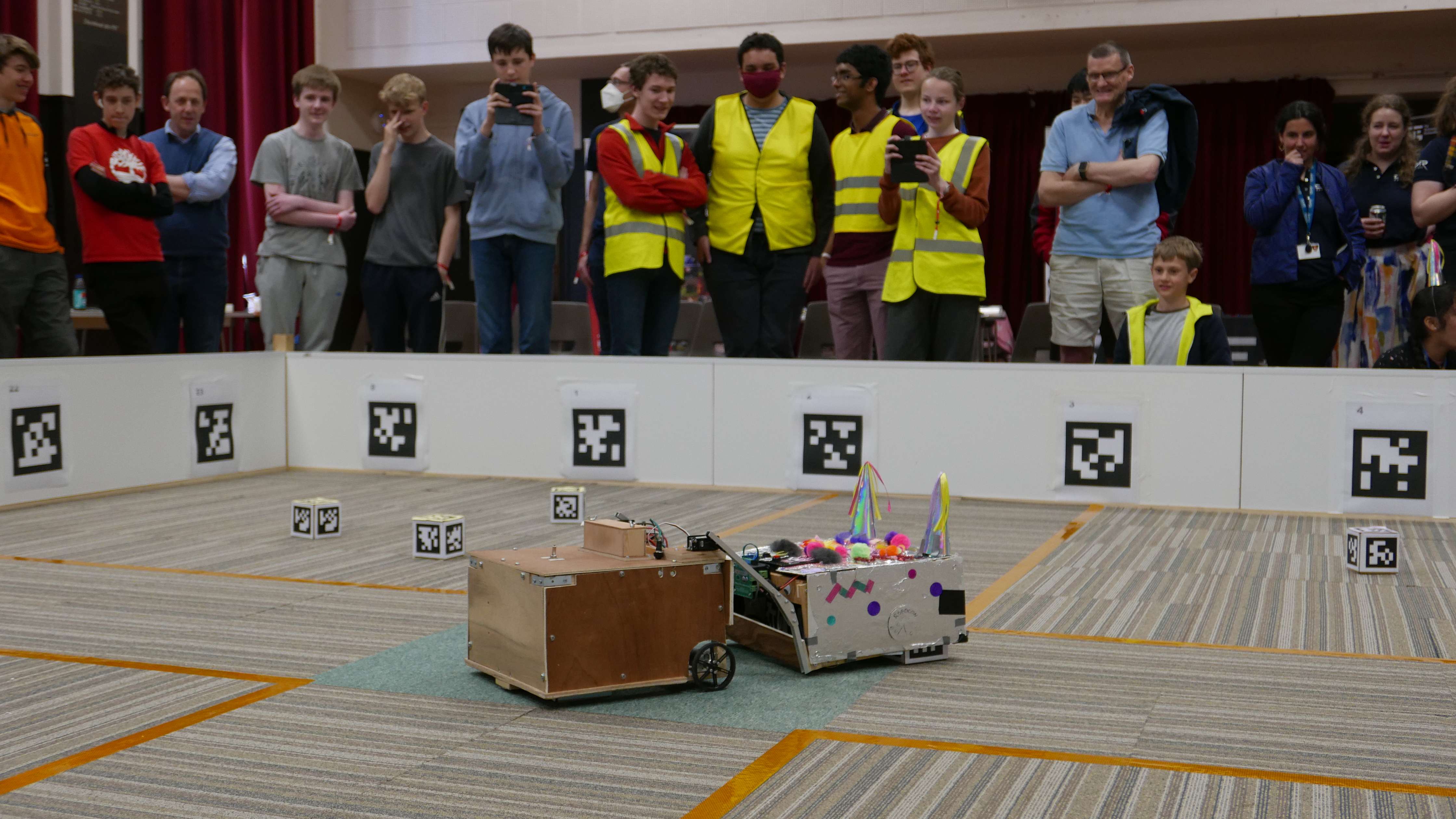 Robots in the RoboCon 2022 arena. 